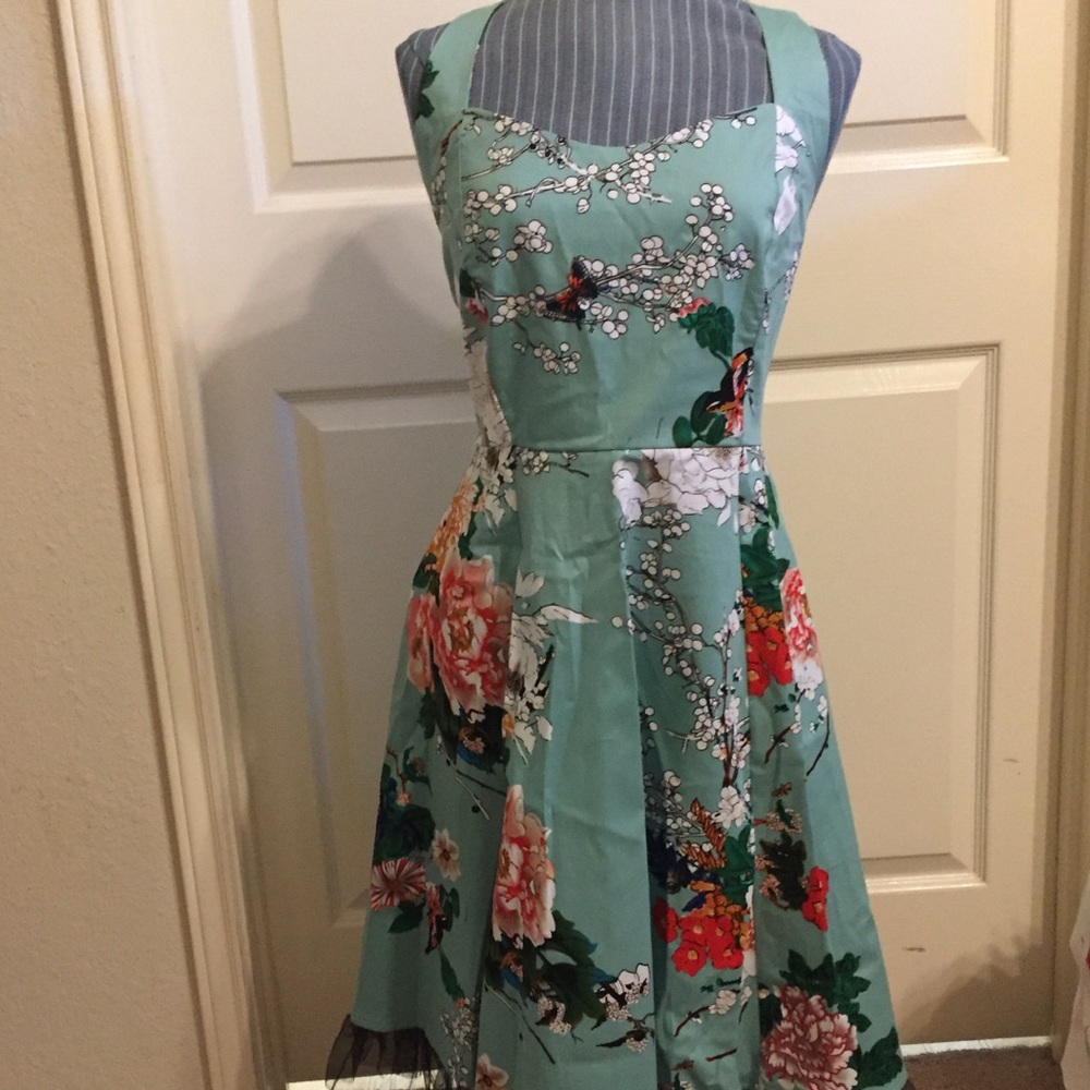 ☀️Light Blue Floral Halter Dress☀️