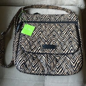 Vera Bradley Double Zip Mailbag Zebra