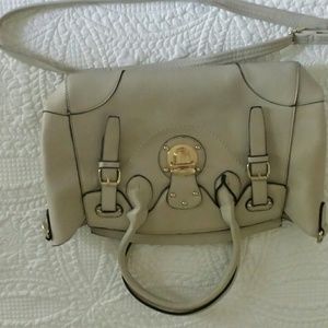Cream leather purse