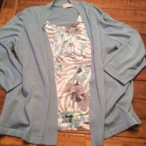 NWOT Alfred Dunner top w/cardigan 1X