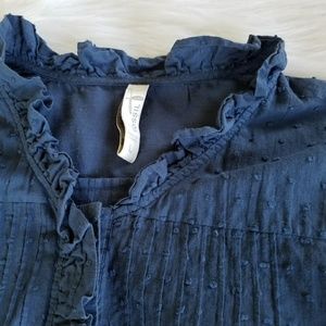 ◊ Fossil Ruffle Polkadot Top Bell Sleeve