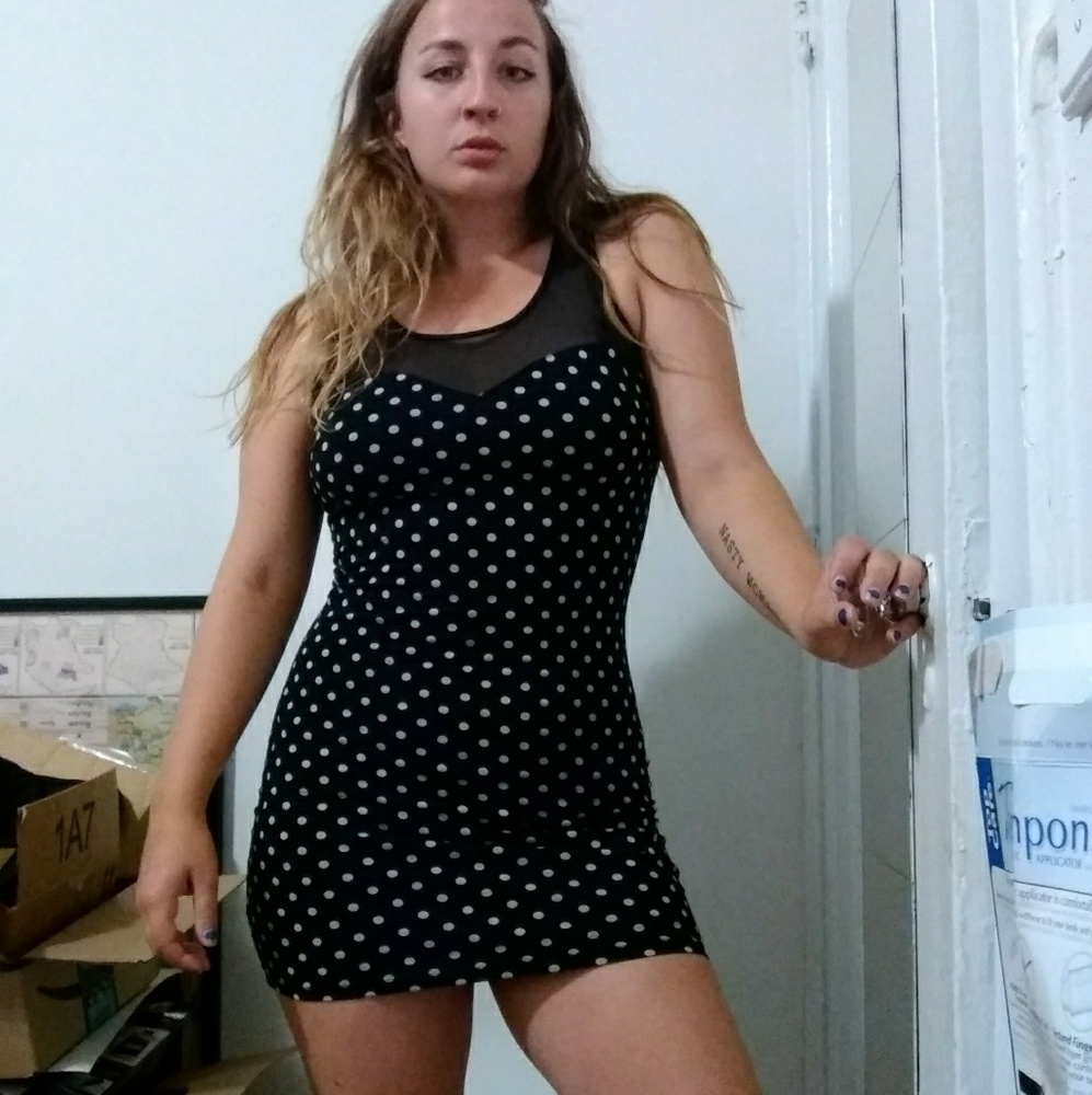 Polka dot dress.