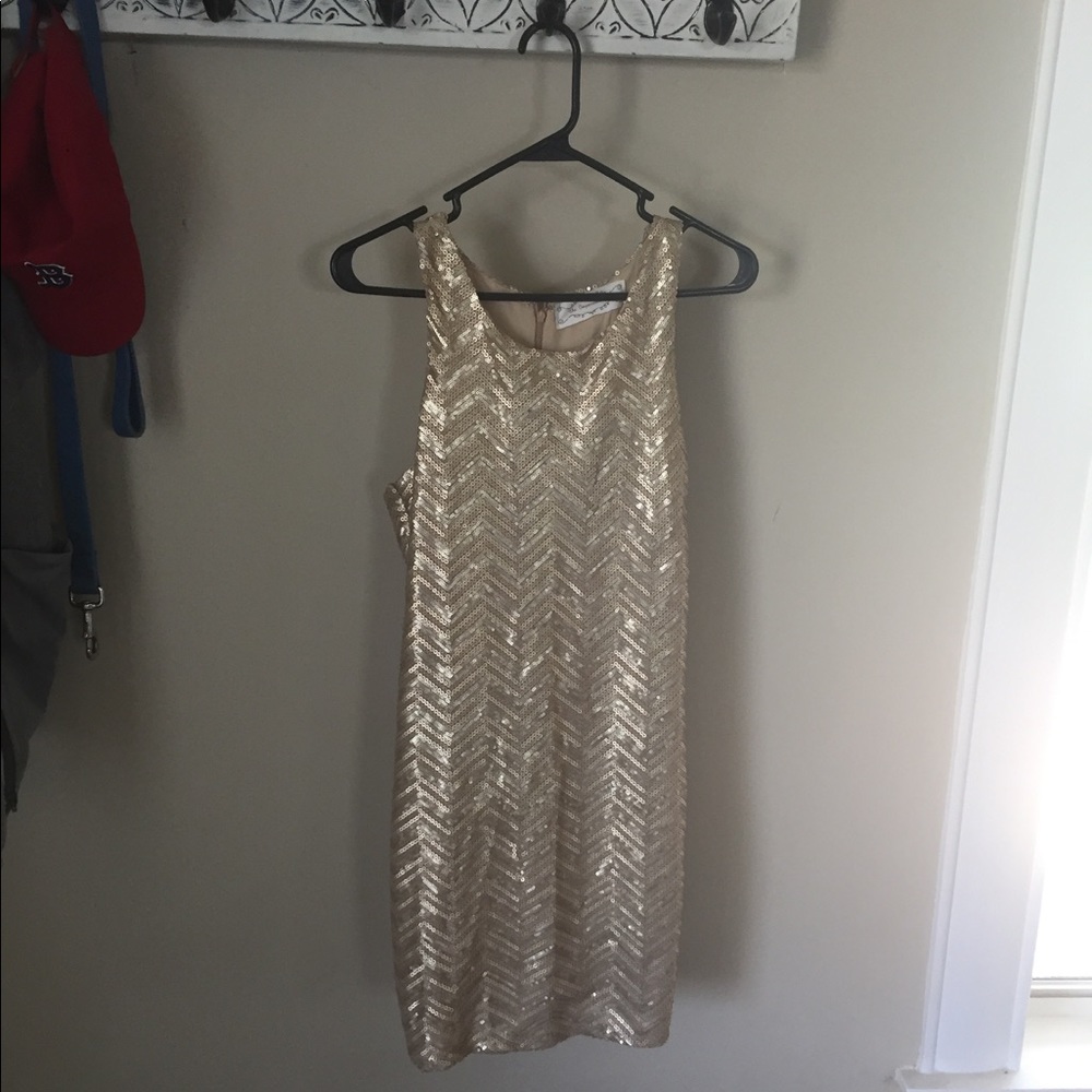 Racerback Gold Sequin Dress