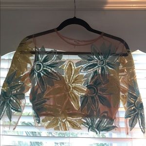 FL&L X Nasty Gal Wild Flower crop top