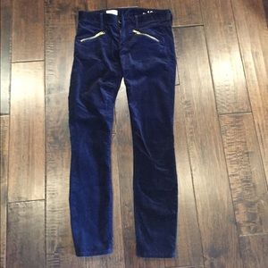 Navy crushed velvet pant