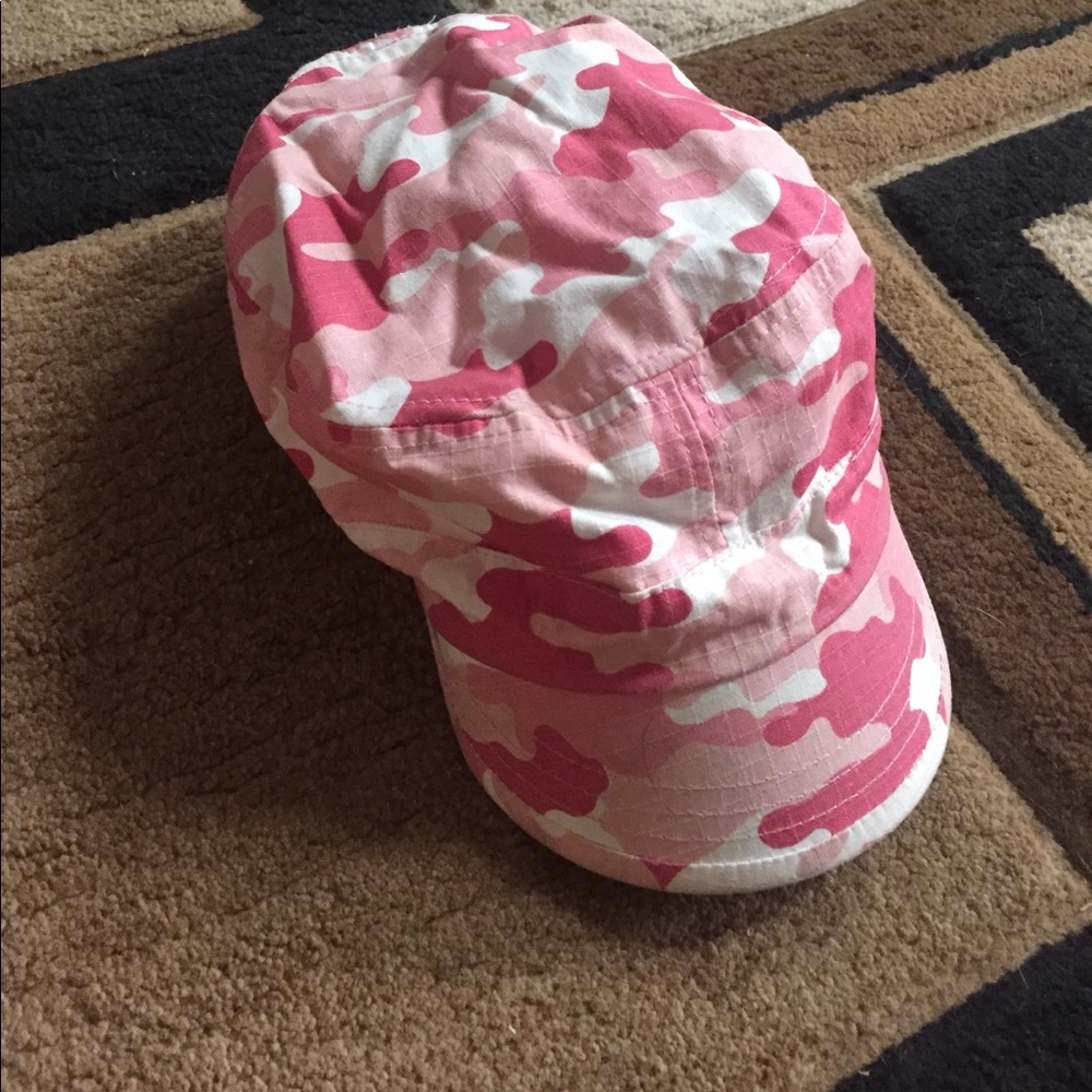 Girls pink camouflage hat