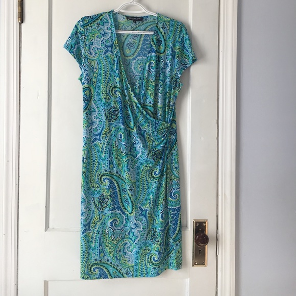 Beautiful blue paisley knee-length dress - Picture 1 of 3