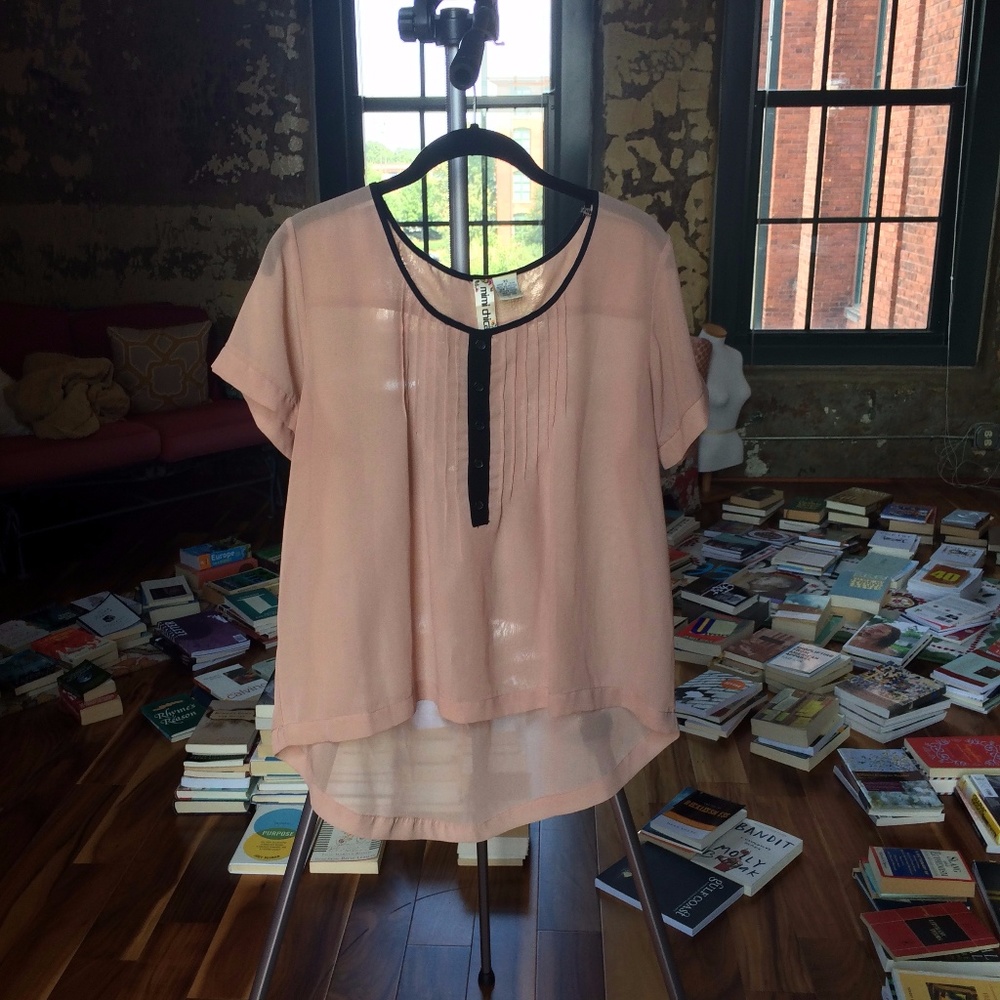 Mimi Chica Sheer Rose Blouse