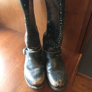 Frye Jenna skull stud high boot