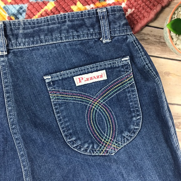 Vintage 1970s Ultra High Rise Wide Leg Disco Jeans - Picture 4 of 7