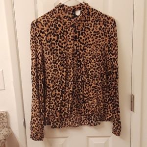 H&M cheetah print blouse