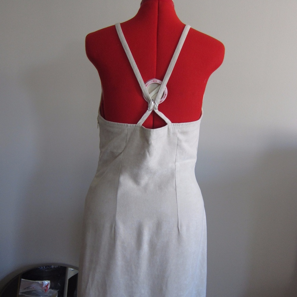 Vintage Long Creme Ultrasuede jumpsuit strap dress - Picture 5 of 5