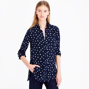 New With Tags J Crew Clock Print Silk Tunic