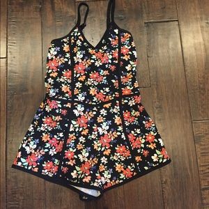 Floral black romper