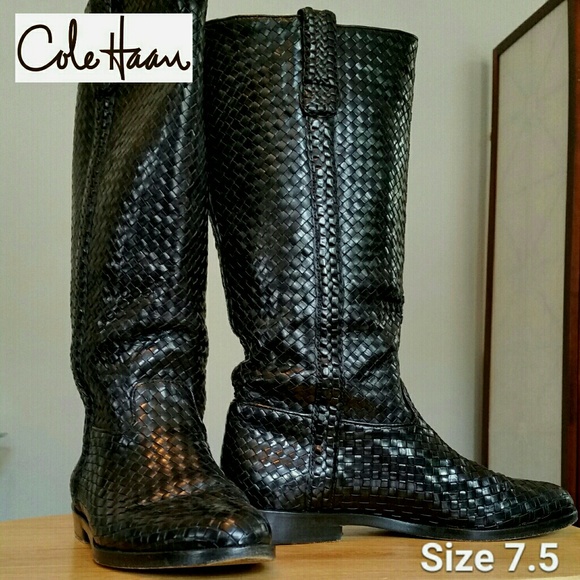 Cole Haan Shoes - Cole Haan Woven Leather Riding Boots