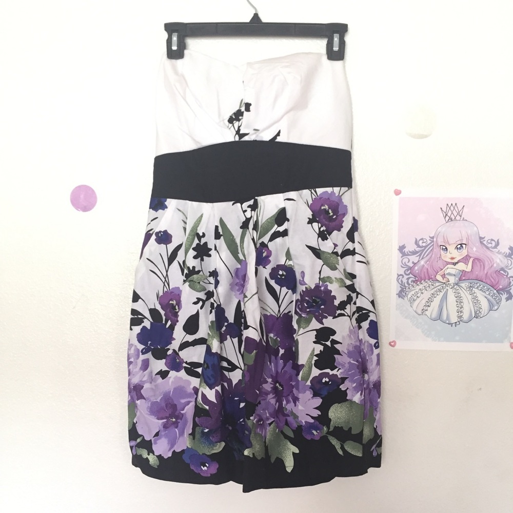 Strapless Floral Dress