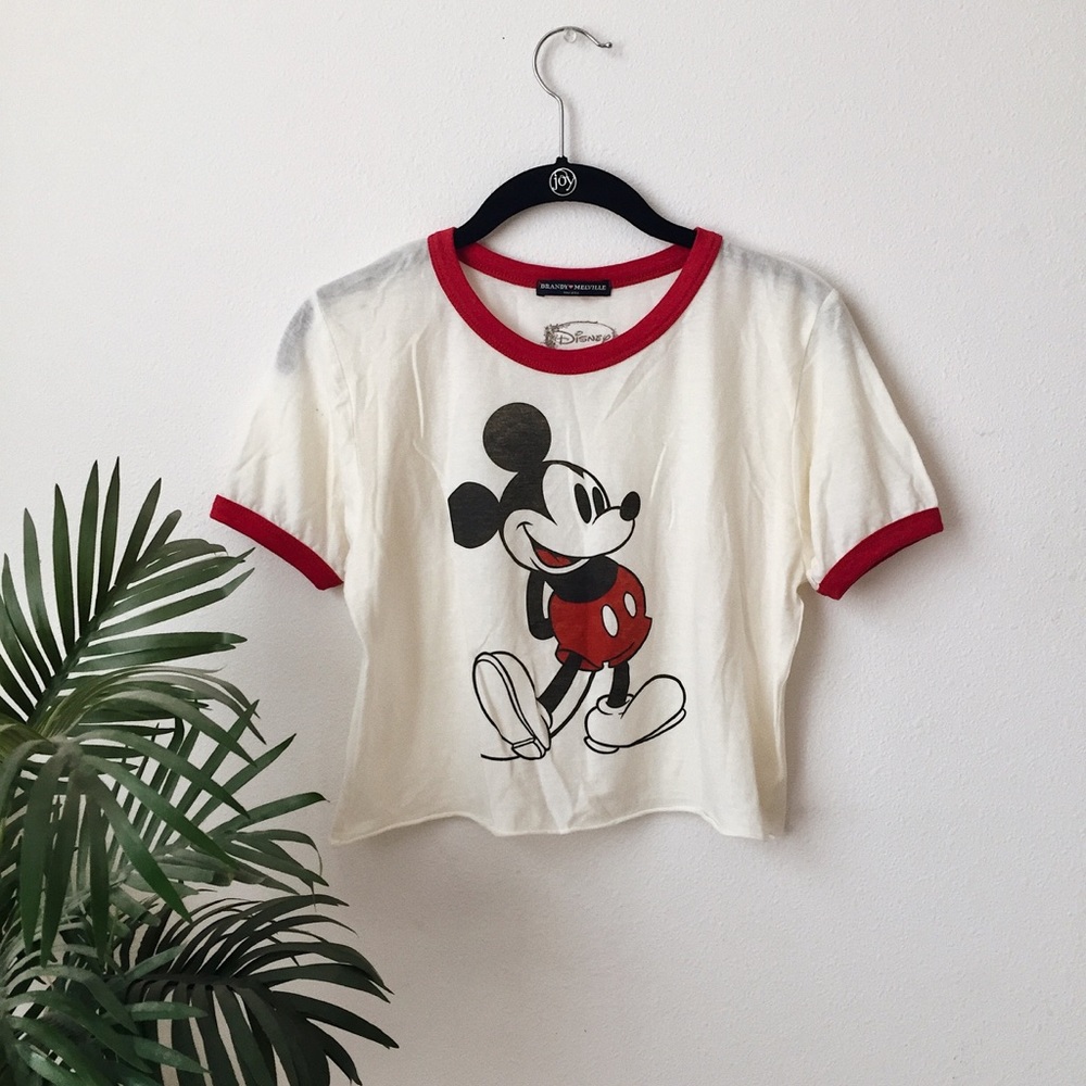 Brandy Melville Mickey Mouse cropped tee