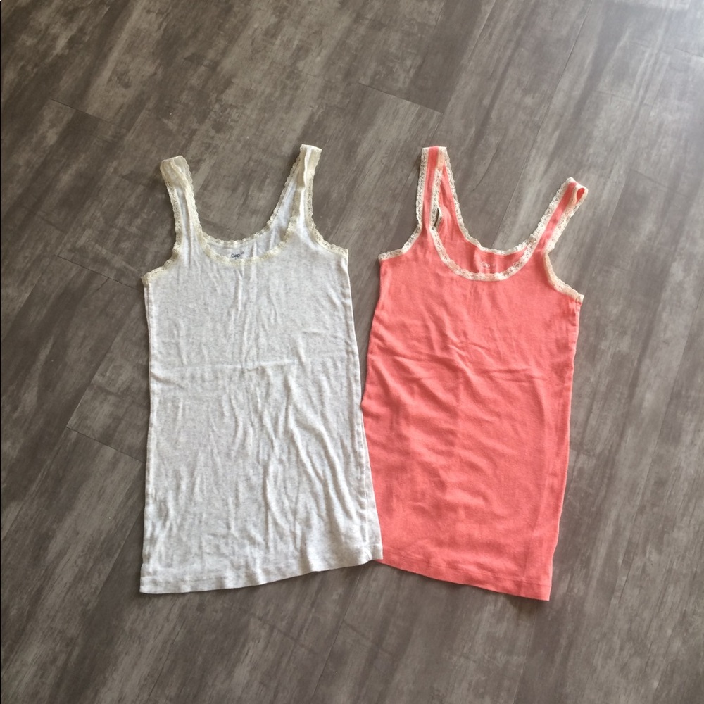 SOLD Lace-trim tank tops