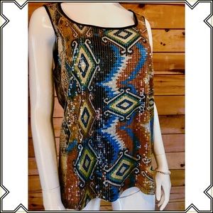 CHICO'S Geometric Sequin Top