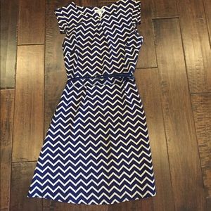 Chevron navy dress