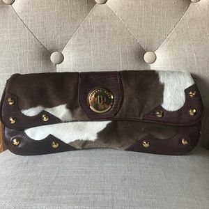 Michael Kors Fur & Leather Clutch