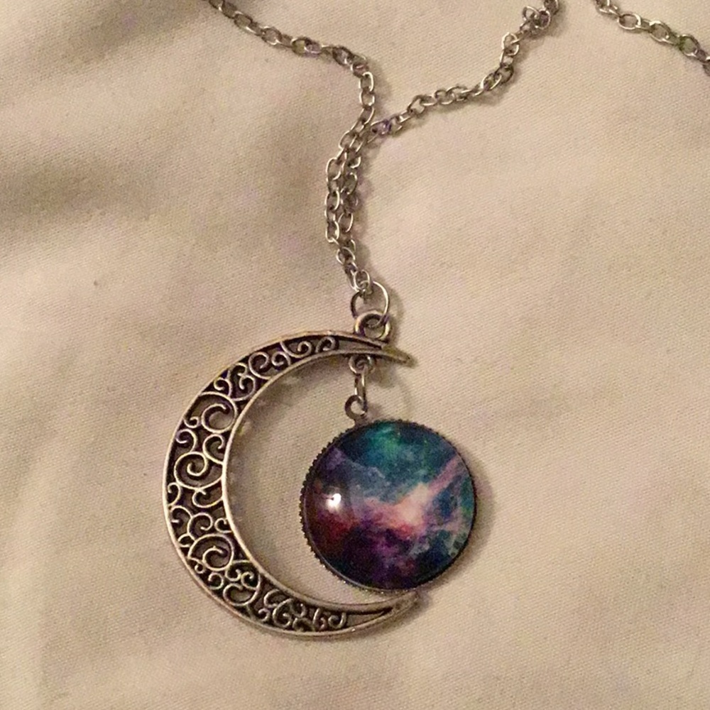 Moon galaxy necklace