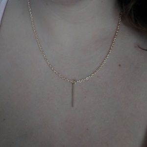 Gold bar necklace adjustable length