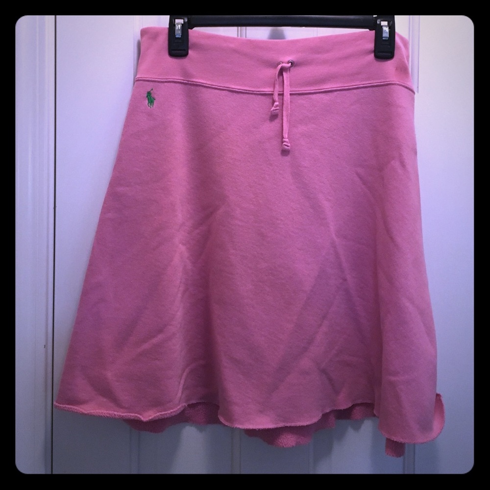 Pink Polo sweatshirt material skirt