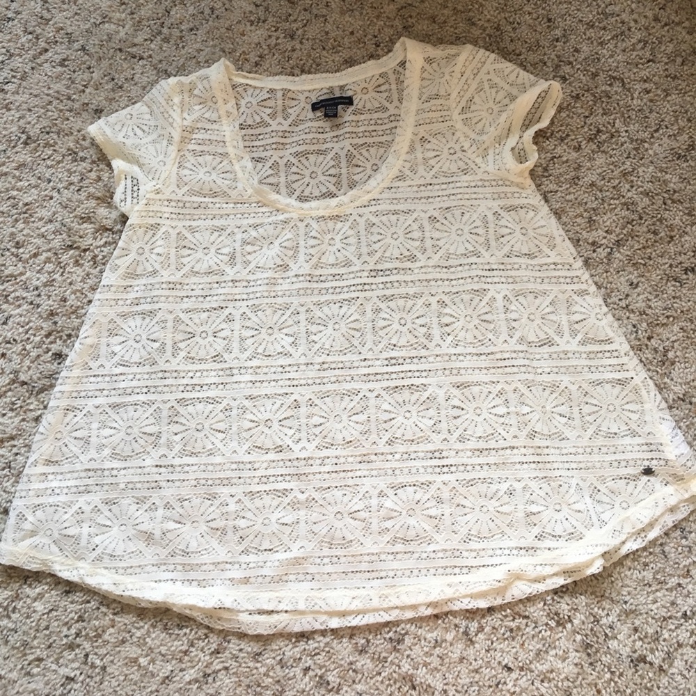 AE Lacey/Crocheted Top