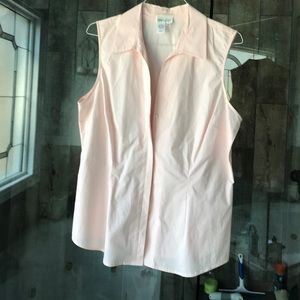 Sleeveless button front shirt