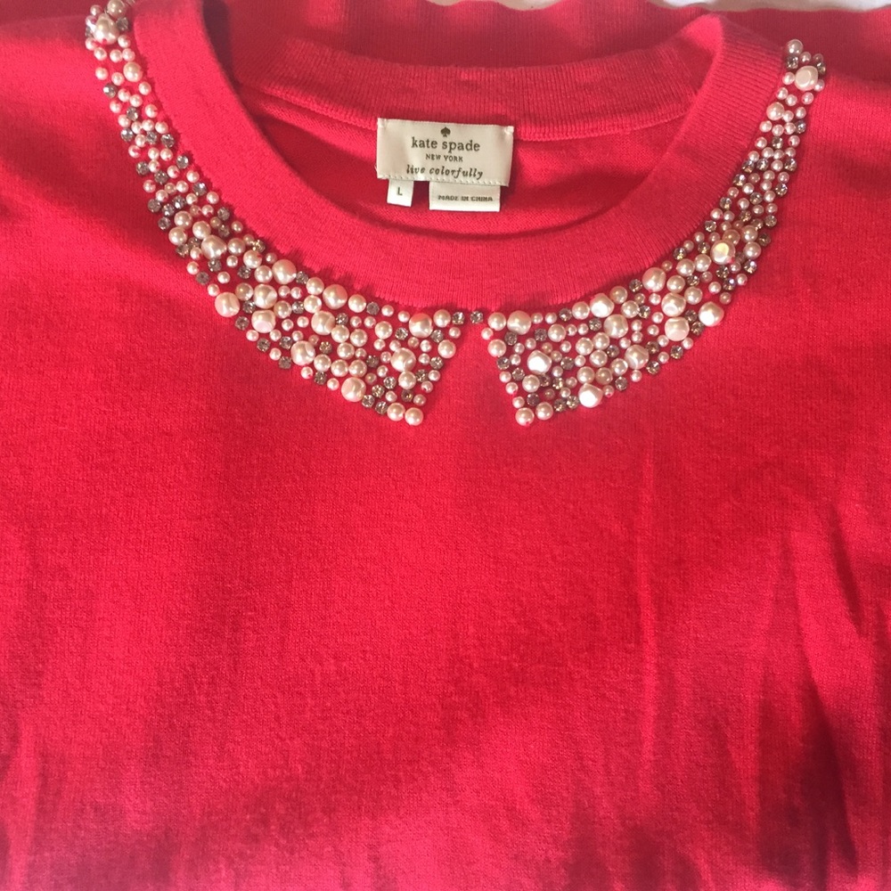 Authentic pink embellished Kate Spade sweater