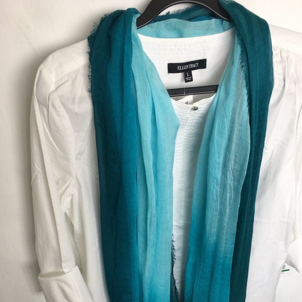 Cold water Creek Aqua Blue Scarf