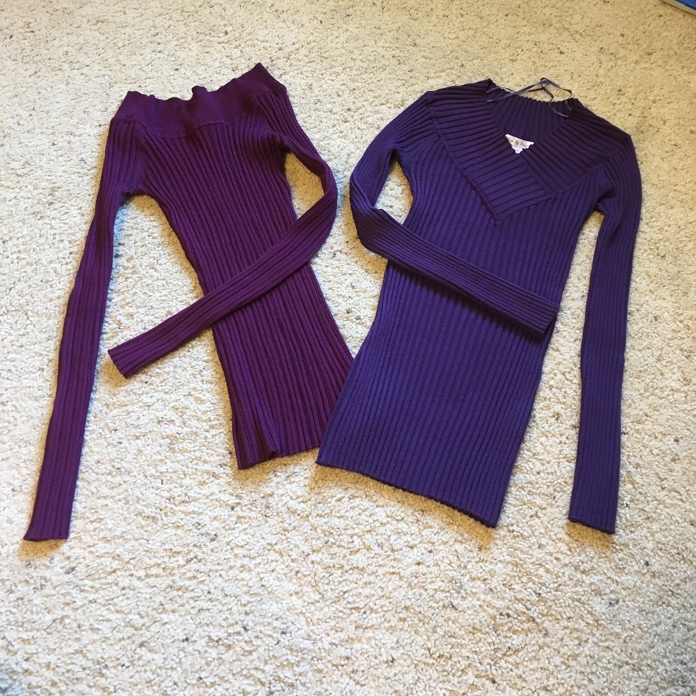 Bundle Purple and Burgundy Sweaters