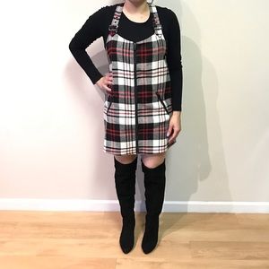 Forever 21 Plaid Overall Dress