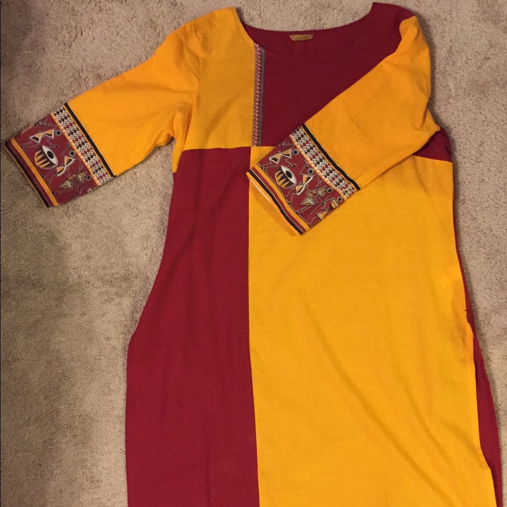 ☀️Orange and red Salwar Kameez