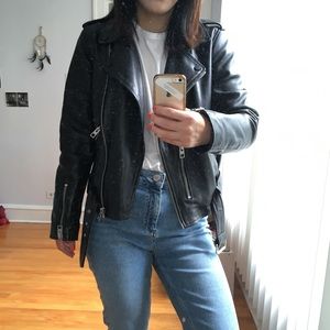 AllSaints Balfern Leather Biker Jacket (Black)