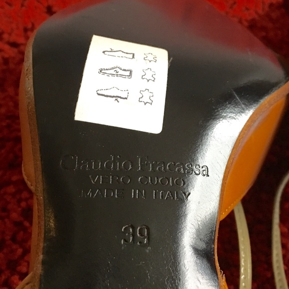 Claudio Fracassa Tan Strappy Pointed Pump Italy - Picture 4 of 6