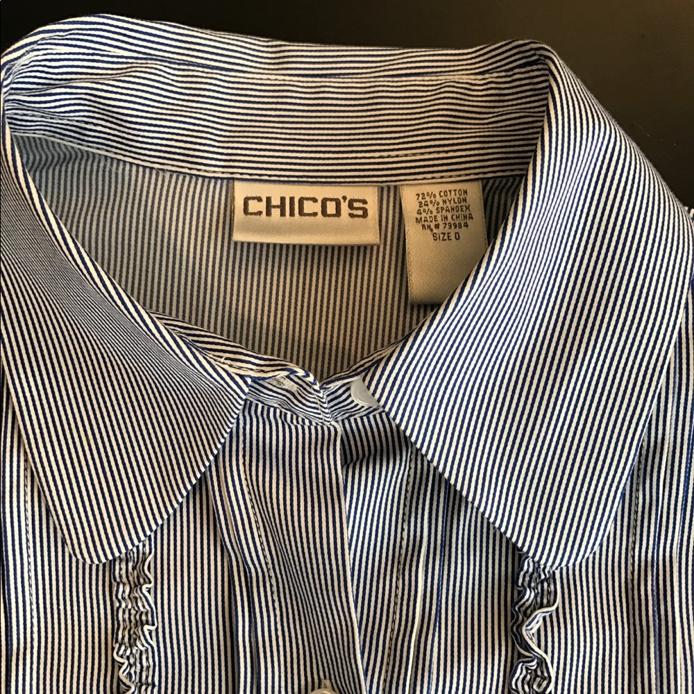 Chicos size 0 button down pin stripe