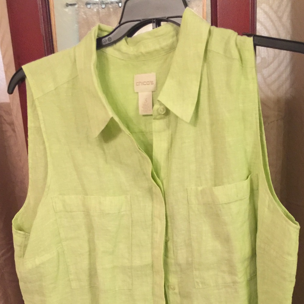 Chicos size 3 NWOT sleeveless tunic light green