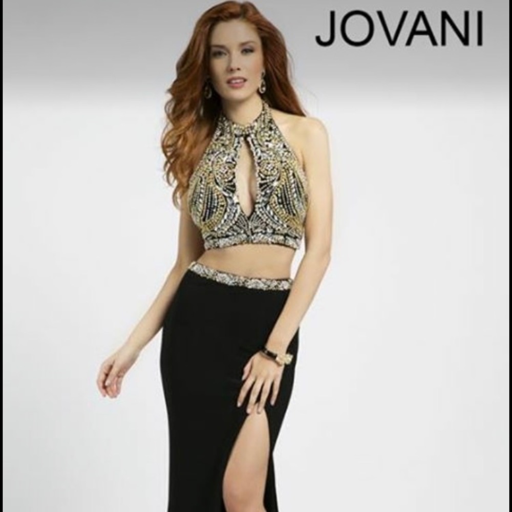 Beautiful Two Piece Slit Authentic Jovani Dress