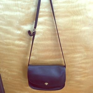 Coach Leather Crossbody Purse- dark blue