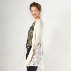 NWOT Lauren Conrad long lace cardigan