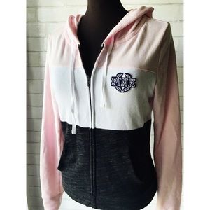 PINK Victoria's Secret Black White Block Hoodie