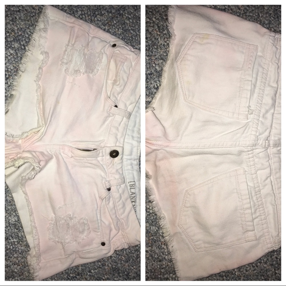 Tinted Pink White Shorts