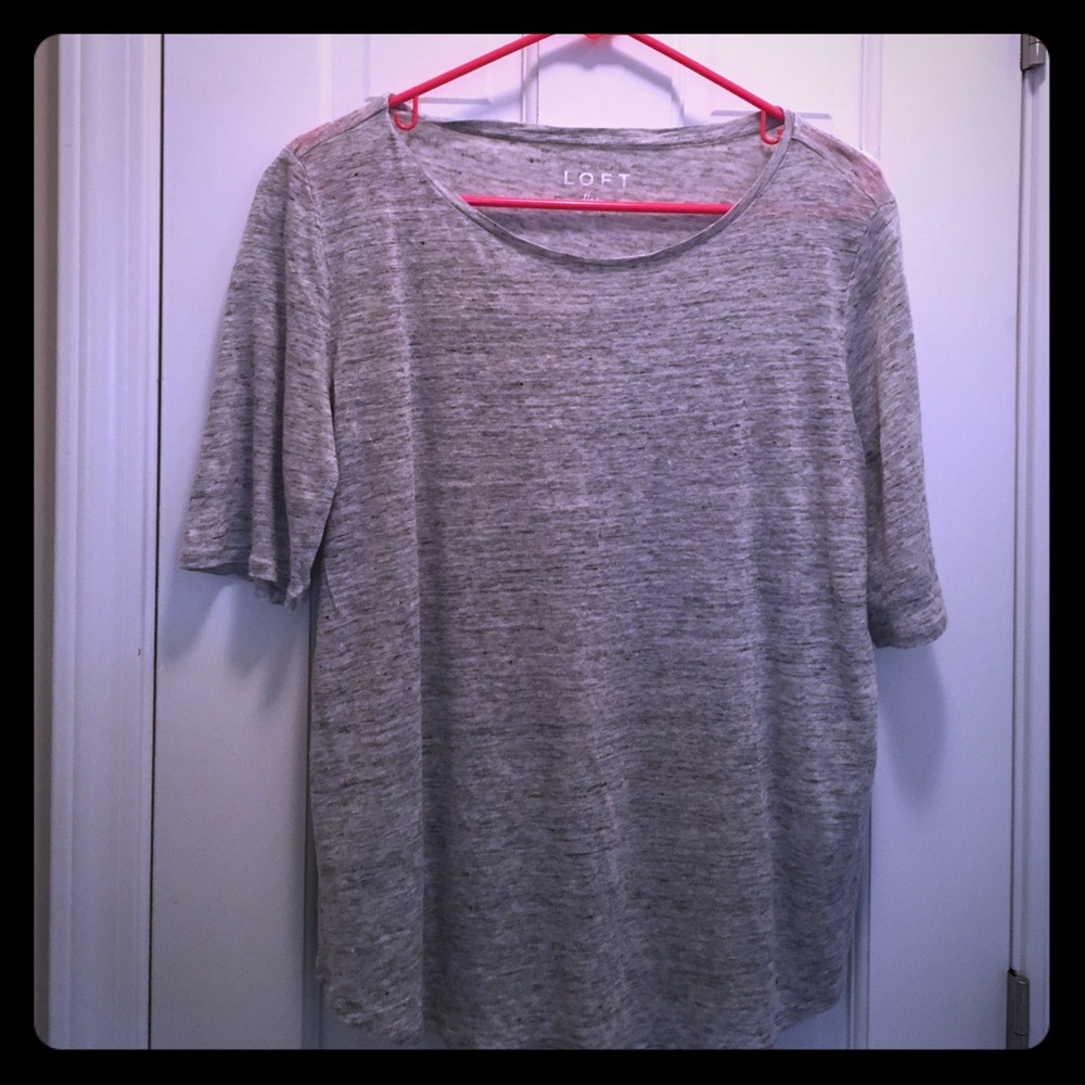 LOFT gray linen tee