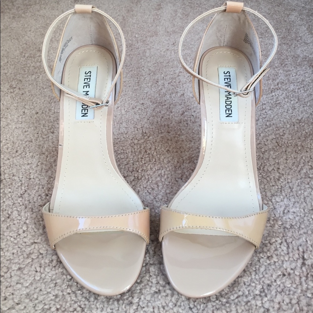STEVE MADDEN - NUDE LEATHER WEDGES/HEELS