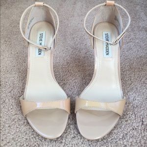 STEVE MADDEN - NUDE LEATHER WEDGES/HEELS
