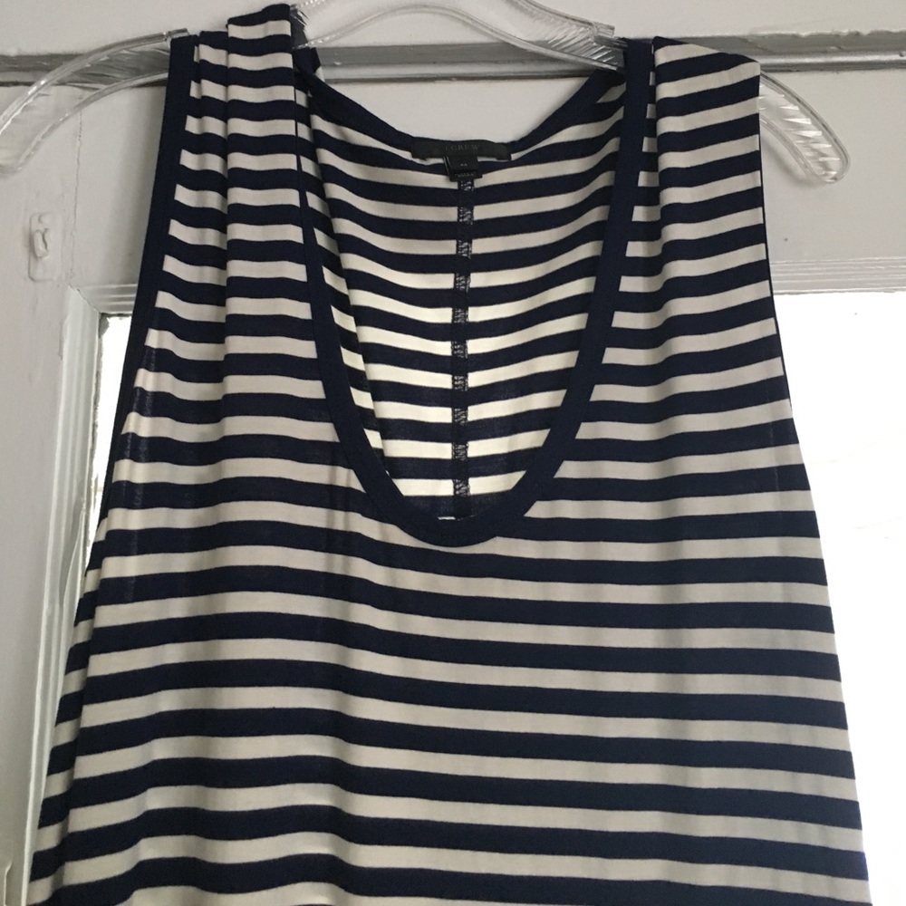 J. Crew navy and white stripe maxi dress