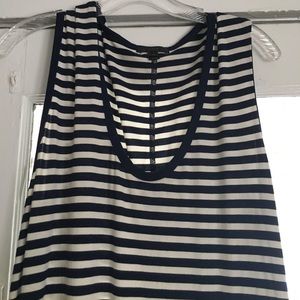 J. Crew navy and white stripe maxi dress