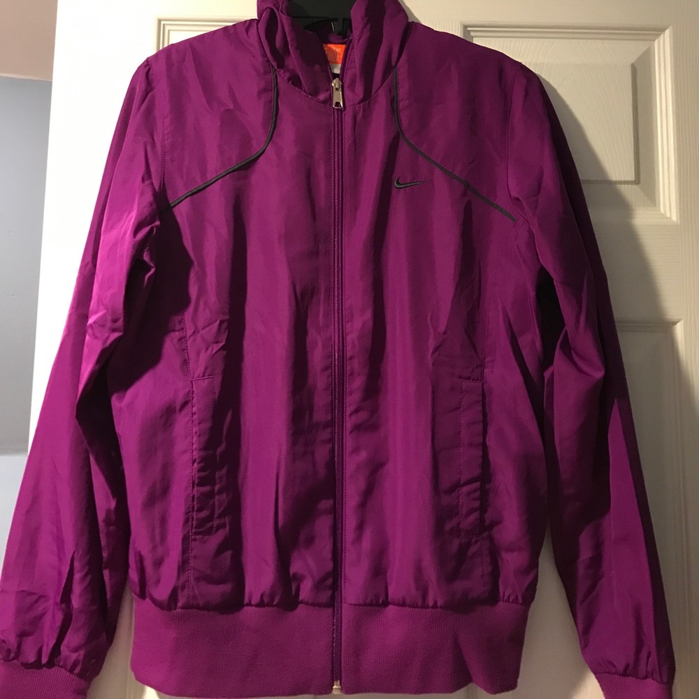 Purple light jacket.